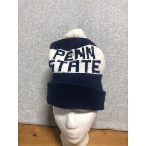 Vintage Penn State University Pom Pom Beanie Winter Hat Rare